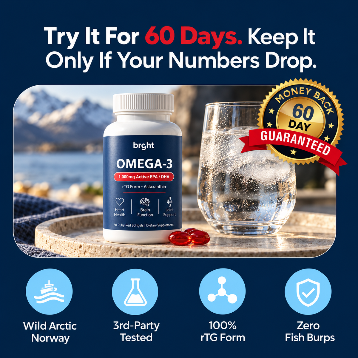 New Maximum Absorption Formula - Norwegian Red Fish Oil by BRGHT